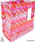 Clear Pink Red Orange Multi Zigzag Lunch Tote Hand Bag 