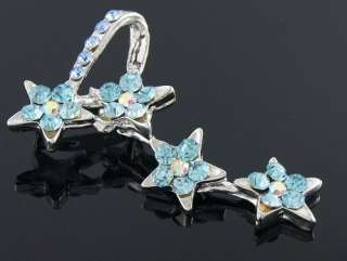 P124B Unique Dangle Star Link Crystal Best Gift Pin Brooch New  