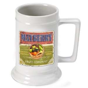    Personalized 16 oz. Fruit Company Beer Stein: Kitchen & Dining