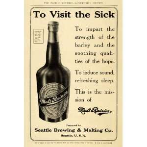   Malting Malt Rainier Beer Sleep   Original Print Ad
