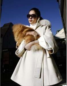 Stylish Graceful Fur Embellished Bat wing Sleeve White Outerwear Hot 