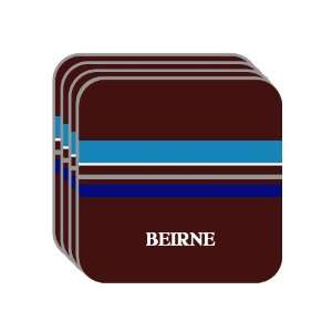 Personal Name Gift   BEIRNE Set of 4 Mini Mousepad Coasters (blue 