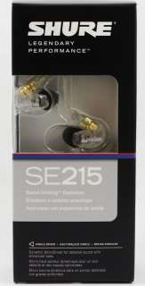 Shure SE215 Sound Isolating Ear Buds Clear SE215 CL NEW  