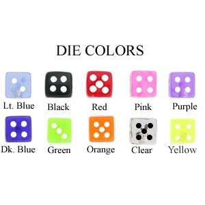    100 14g 5/8 ACRYLIC DOUBLE SIDED DIE TONGUE RINGS: Jewelry