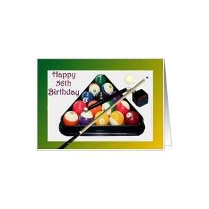   Age Specific 56th ~ Racked Pool Balls, Cue & Chalk Card Toys & Games
