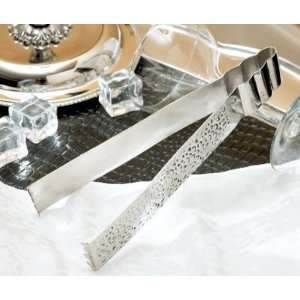   Sleek Nickel Finish Ice Tongs with Beveled Hinge 8.5