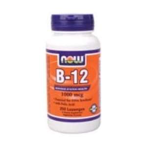 Vitamin B 12 Chewable 250 Loz, 1000 mcg (Folic acid)   NOW Foods