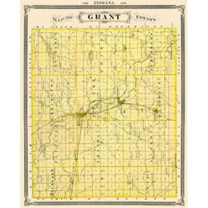  GRANT COUNTY INDIANA (IN) LANDOWNER MAP 1876