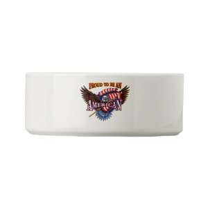  Dog Cat Food Water Bowl Proud To Be An American Bald Eagle 