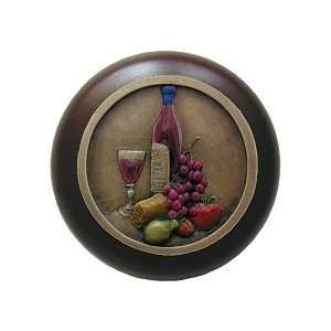  Best Wine Cellar Walnut Cabinet Knob, Hand Tinted Brass 