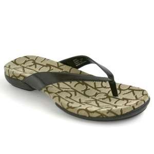   Womens Flip Flop Sandals Sunny Logo Jacquard E8361 Brown Design NEW