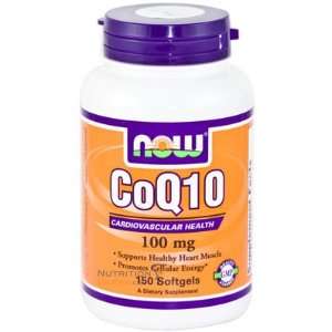  Now CoQ10 100mg with Vitamin E, 150 Softgel: Health 