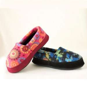  Kids Fleece Moccasins ( Size 1 2, Black Multi )