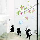 Cats & Tree Decor Mural Art Wallpaper Sticker KRS 0104