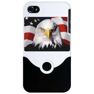  iPhone 4 or 4S Slider Case White Eagle on American Flag 