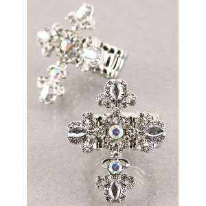   Jewelry Desinger Inspired Silver Cross Symbol Ring 