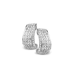 Micro Pave Setting Cubic Zirconia Sterling Silver 925 All Around Half 