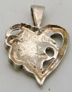 Sterling Silver Textured Heart Pendant  