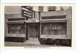 Baylors Restaurant Washington New Jersey NJ Old Postcard Warren 