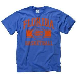  Florida Gators Royal Wide Stripe Basketball T Shirt 
