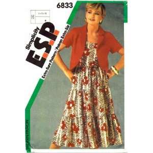  Simplicity 6833 Sewing Pattern Misses Tiered Dress 