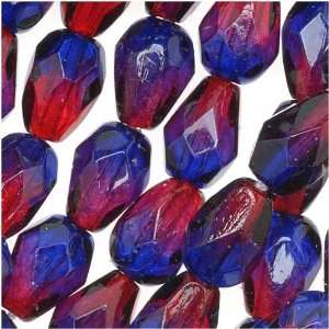  Czech Fire Polish Glass Beads 7 X 5mm Teardrop Garnet 