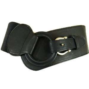  Black Wrap Around Circle Buckle Belt 