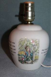 Beatrix Potter Peter Rabbit Wedgwood Baby Nursery Lamp  