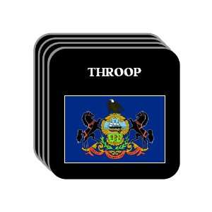  US State Flag   THROOP, Pennsylvania (PA) Set of 4 Mini 