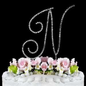   MONOGRAM WEDDING CAKE TOPPER LARGE LETTER N 