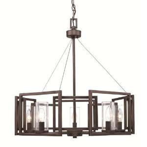  5 Light Chandelier Gunmetal Bronze W24.5 X H25.5