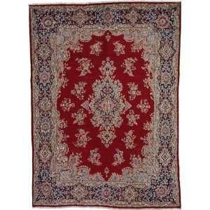   133 Red Persian Hand Knotted Wool Kerman Rug: Furniture & Decor