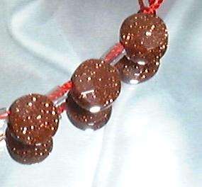 GOLDSTONE DOT SHAPE BEADS 6 x 4 mm SPARKLING BROWN 28  