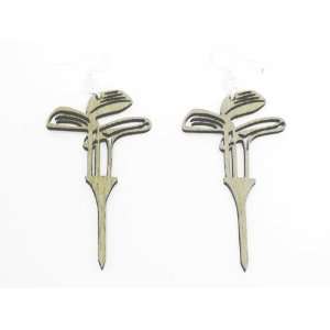  Natural Wood Golf Clubs and Tee Wooden Earrings GTJ 