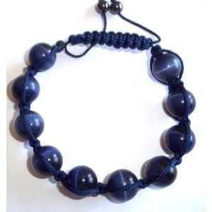   Hip Hop Bracelet 10 Natural Dk Blue Stones True FashionNY Jewelry