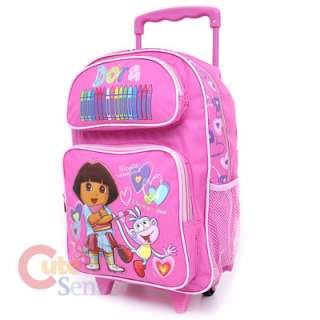Dora & Boots School Rolling Backpack Roller Bag:16Pink  