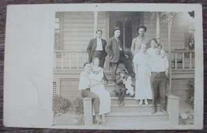 Real Photo PC Group of Tuolumne County People on Porch  