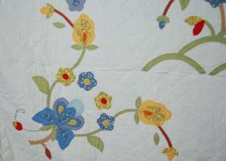 GORGEOUS Vintage TREE OF LIFE Applique Antique Quilt  