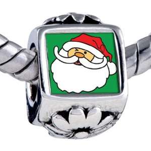Pandora Style Bead Santa Clause Happy Christmas Santa Claus Beads Gift 