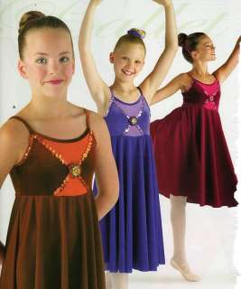 NEW LYRICAL DANCE DRESS Empire Wst Ch/Ad Brooch incld  