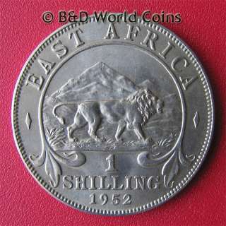 EAST AFRICA 1952 1 SHILLING LION SHARP DETAILS 27.5mm  