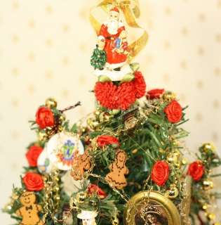 Dollhouse Miniature Artisan Decorated Christmas Tree 1  