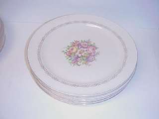 ANTIQUE EDWIN KNOWLES DINNER PLATES SET OF SIX 1939  