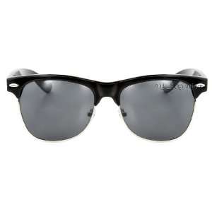  Clubmaster Glossy Black Half Frame Wayfarer Sunglasses 