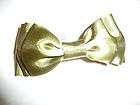 Erickson Bergdorf Goodman NWT olive green satin large hairclip 