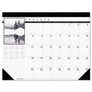  Black and White Photo Monthly Desk Pad Calendar: Office Products