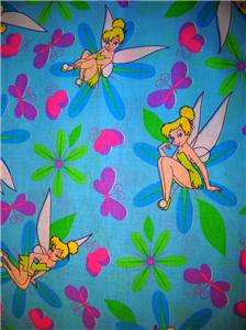   Tink Fairy Flower Heart Butterfly Cartoon Pixie Fabric BTY  