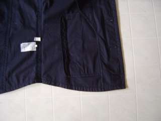 Nautica Men XL Jacket Cargo Blazer Button Shoulder Strap 4Pocket Blue 