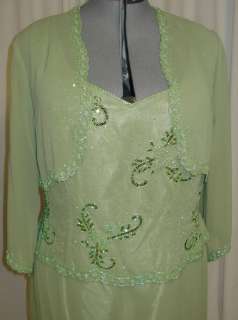 WOMENS DRESS SAGE GREEN MOTHERS OF THE BRIDE DRESS 3XL 20 NWT