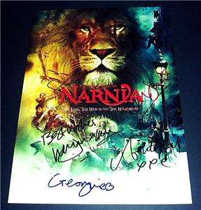 THE CHRONICLES OF NARNIA CAST x5 PP SIGNED POSTER 12X8  